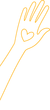 Ilustrasi tangan mendukung anak yatim